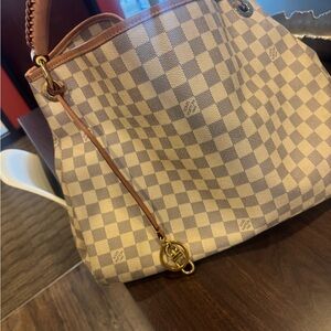 Checkered Beige Designer Tote Bag